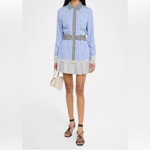 Ramy Brook Striped Blue and White Mini Women's Dress, M. NWT